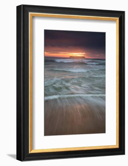 Long Exposure of the Sea on Mole Beach on Florianopolis Island at Sunrise-Alex Saberi-Framed Photographic Print