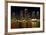 Long exposure of the skyline of Tampa at night along the Hillsborough River-Sheila Haddad-Framed Photographic Print