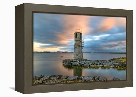 Long Exposure on Ballycurrin Lighthouse-Philippe Sainte-Laudy-Framed Premier Image Canvas