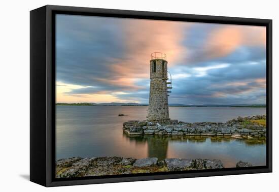 Long Exposure on Ballycurrin Lighthouse-Philippe Sainte-Laudy-Framed Premier Image Canvas