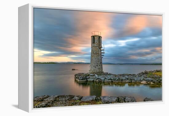 Long Exposure on Ballycurrin Lighthouse-Philippe Sainte-Laudy-Framed Premier Image Canvas