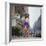 Long Hair Woman with short skirt, lace top and sandals walking up street in "New York Look" fashion-Vernon Merritt III-Framed Photographic Print