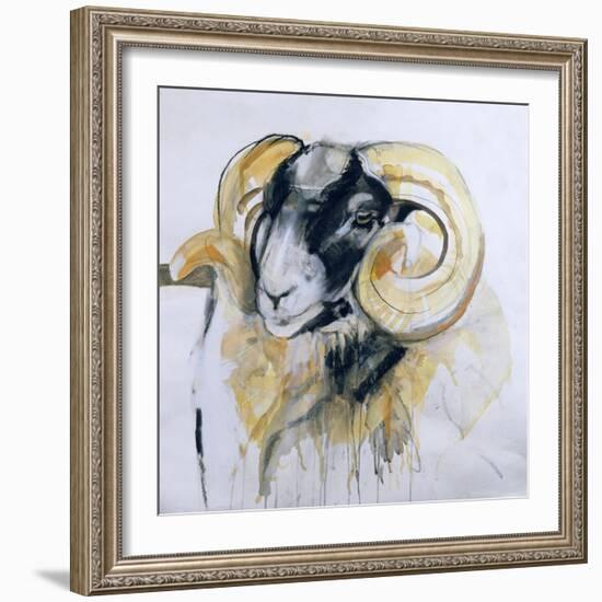 Long Horn Sheep-Lou Gibbs-Framed Giclee Print