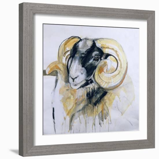 Long Horn Sheep-Lou Gibbs-Framed Giclee Print