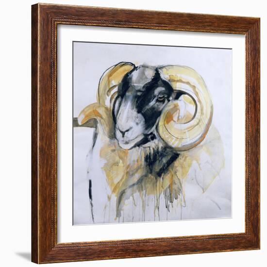 Long Horn Sheep-Lou Gibbs-Framed Giclee Print