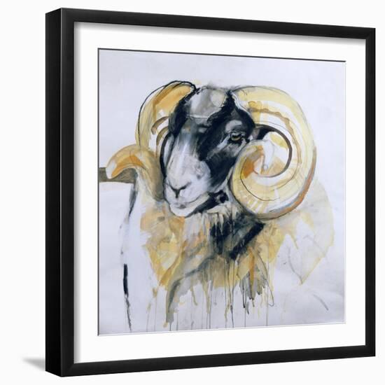 Long Horn Sheep-Lou Gibbs-Framed Giclee Print