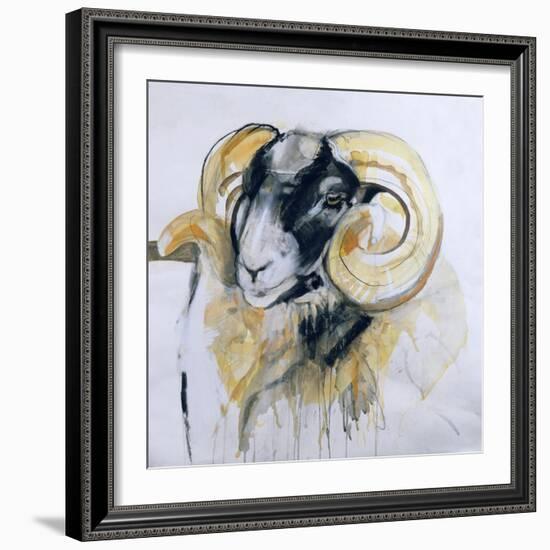 Long Horn Sheep-Lou Gibbs-Framed Giclee Print