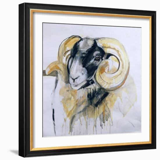 Long Horn Sheep-Lou Gibbs-Framed Giclee Print