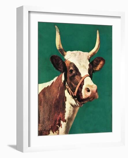 "Long-Horned Cow,"February 1, 1945-F.P. Sherry-Framed Giclee Print