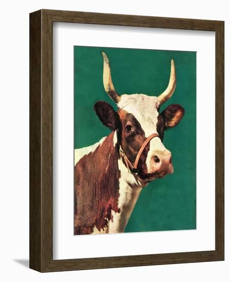 "Long-Horned Cow,"February 1, 1945-F.P. Sherry-Framed Giclee Print