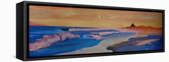 Long Island Beach Scene - Hamptons Beach Waves-Markus Bleichner-Framed Stretched Canvas