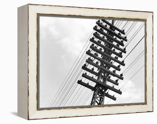 Long Island Railroad Communication Lines-null-Framed Premier Image Canvas