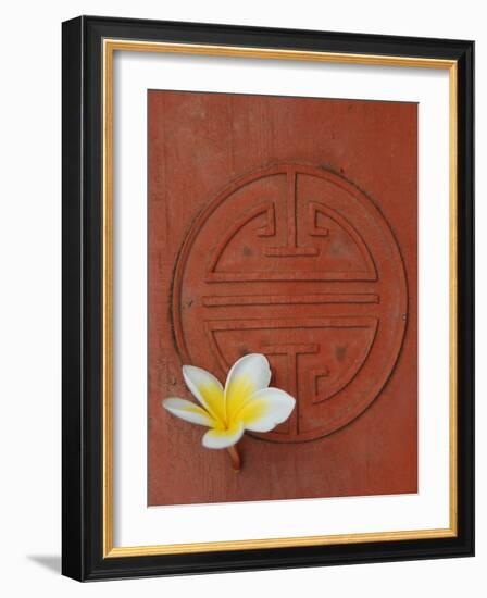 Long Life Symbol and Lotus Flower-Sebastien Desarmaux-Framed Photographic Print