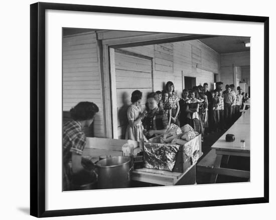 Long Line of Children Preparing to Receive their Free Lunches at the Rives Elementary School-John Dominis-Framed Photographic Print