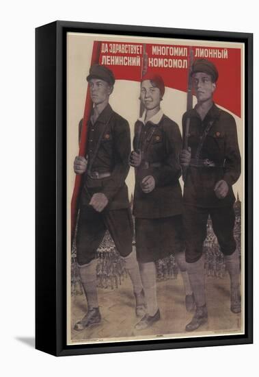 Long Live the Multi-Million-Member Leninist Komsomol, 1932-Gustav Klutsis-Framed Premier Image Canvas