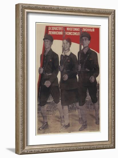 Long Live the Multi-Million-Member Leninist Komsomol, 1932-Gustav Klutsis-Framed Giclee Print