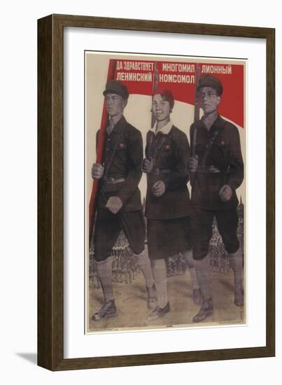 Long Live the Multi-Million-Member Leninist Komsomol, 1932-Gustav Klutsis-Framed Giclee Print