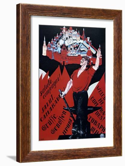 Long Live the Youth International, 1921-Dmitriy Stakhievich Moor-Framed Giclee Print