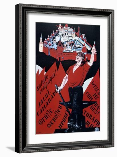 Long Live the Youth International, 1921-Dmitriy Stakhievich Moor-Framed Giclee Print