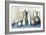 Long Necked Bottles in Space with Terracotta Bowl-Brian Irving-Framed Giclee Print