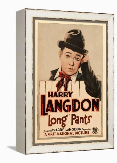 LONG PANTS, Harry Langdon on window card, 1927.-null-Framed Stretched Canvas