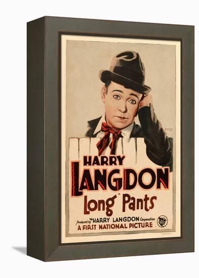 LONG PANTS, Harry Langdon on window card, 1927.-null-Framed Stretched Canvas