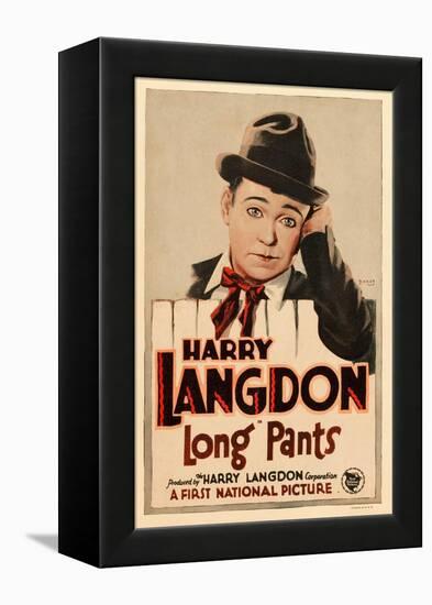 LONG PANTS, Harry Langdon on window card, 1927.-null-Framed Stretched Canvas