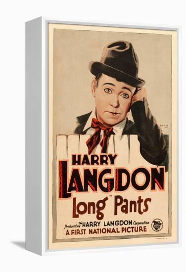 LONG PANTS, Harry Langdon on window card, 1927.-null-Framed Stretched Canvas