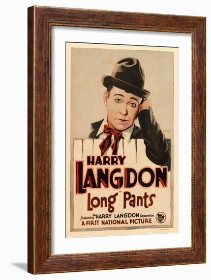 LONG PANTS, Harry Langdon on window card, 1927.-null-Framed Art Print