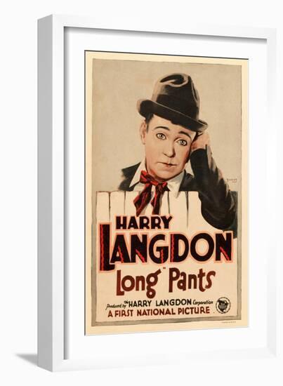 LONG PANTS, Harry Langdon on window card, 1927.-null-Framed Art Print