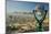 Long range binoculars for tourists and panoramic view of skyline and downtown of El Paso Texas l...-null-Mounted Photographic Print