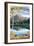 Long's Peak and Bear Lake - Rocky Mountain National Park-Lantern Press-Framed Premium Giclee Print