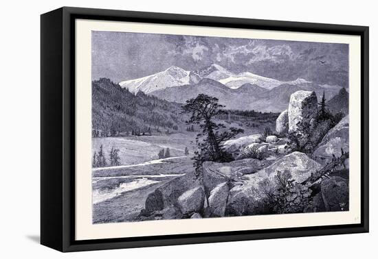 Long's Peak Seen from Estes Park United States of America-null-Framed Premier Image Canvas