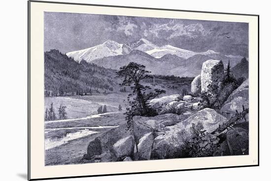Long's Peak Seen from Estes Park United States of America-null-Mounted Giclee Print