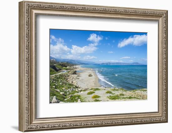 Long Sandy Beach of Petres, Crete, Greek Islands, Greece, Europe-Michael Runkel-Framed Photographic Print