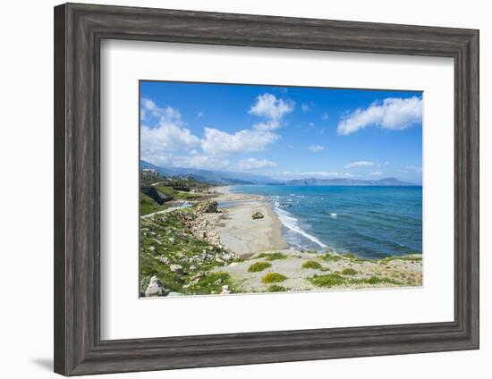 Long Sandy Beach of Petres, Crete, Greek Islands, Greece, Europe-Michael Runkel-Framed Photographic Print