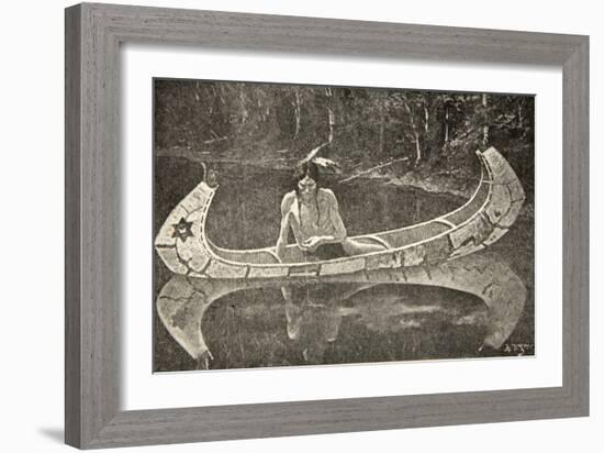 Long Sat Waiting for an Answer, from The Song of Hiawatha by Henry Wadsworth Longfellow-Frederic Sackrider Remington-Framed Giclee Print