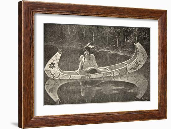 Long Sat Waiting for an Answer, from The Song of Hiawatha by Henry Wadsworth Longfellow-Frederic Sackrider Remington-Framed Giclee Print