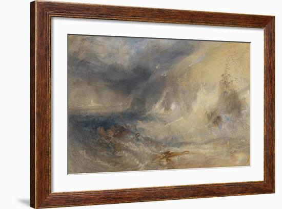 Long Ship's Lighthouse, Land's End-Joseph Mallord William Turner-Framed Art Print