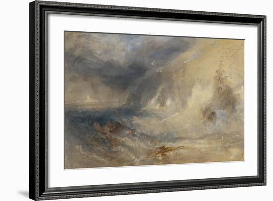 Long Ship's Lighthouse, Land's End-Joseph Mallord William Turner-Framed Art Print