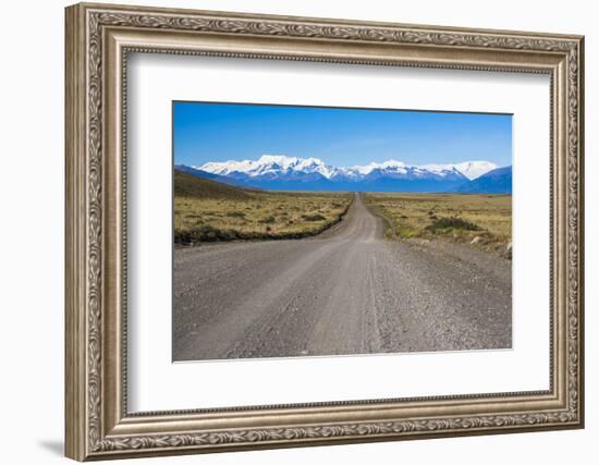 Long Straight Road to Perito Moreno Glaciar, El Calafate, Patagonia, Argentina, South America-Matthew Williams-Ellis-Framed Photographic Print