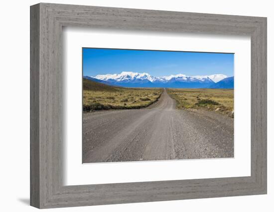 Long Straight Road to Perito Moreno Glaciar, El Calafate, Patagonia, Argentina, South America-Matthew Williams-Ellis-Framed Photographic Print