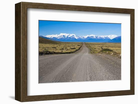 Long Straight Road to Perito Moreno Glaciar, El Calafate, Patagonia, Argentina, South America-Matthew Williams-Ellis-Framed Photographic Print