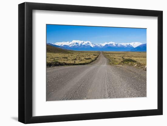 Long Straight Road to Perito Moreno Glaciar, El Calafate, Patagonia, Argentina, South America-Matthew Williams-Ellis-Framed Photographic Print