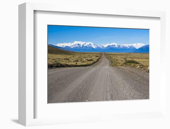 Long Straight Road to Perito Moreno Glaciar, El Calafate, Patagonia, Argentina, South America-Matthew Williams-Ellis-Framed Photographic Print