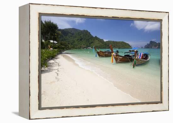 Long-Tail Boats and Beach of Ao Dalam Bay-Stuart Black-Framed Premier Image Canvas