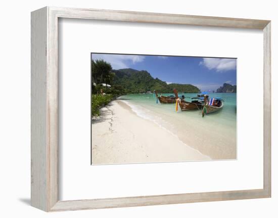 Long-Tail Boats and Beach of Ao Dalam Bay-Stuart Black-Framed Photographic Print