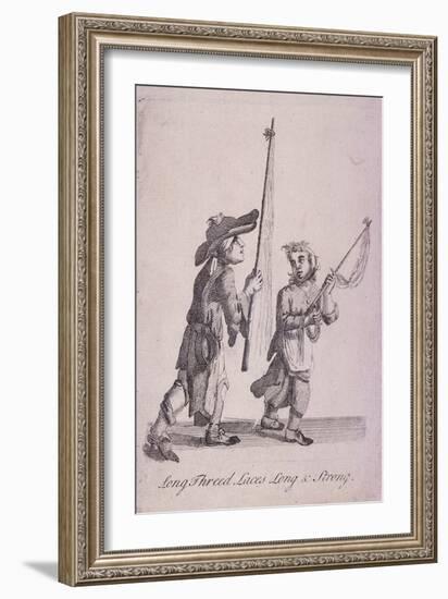 Long Threed Laces Long and Strong, Cries of London, C1688-Marcellus Laroon-Framed Giclee Print