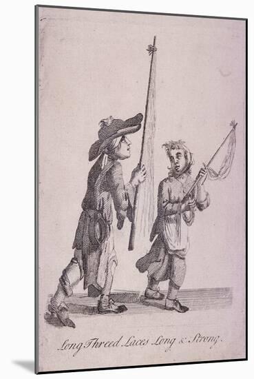 Long Threed Laces Long and Strong, Cries of London, C1688-Marcellus Laroon-Mounted Giclee Print