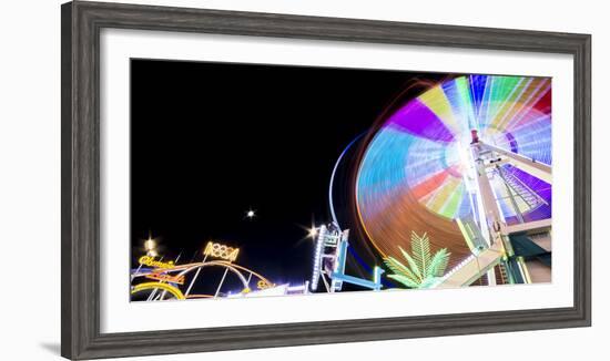 Long Time Exposure at Night at the Oktoberfest, Fairground Rides-Benjamin Engler-Framed Photographic Print